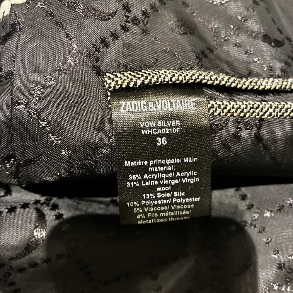 Vow Herringbone Blazer black with metallic Silver thread - Picture 7 of 7